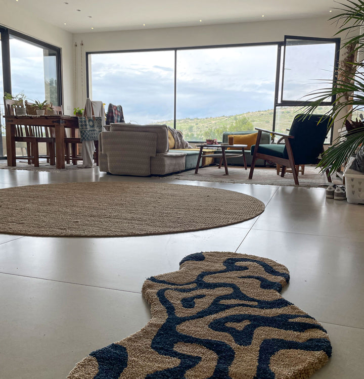 Blue Leopard Rug