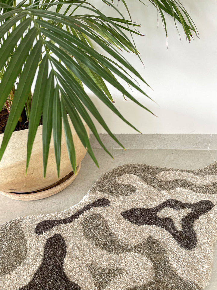 Beige Leopard Rug